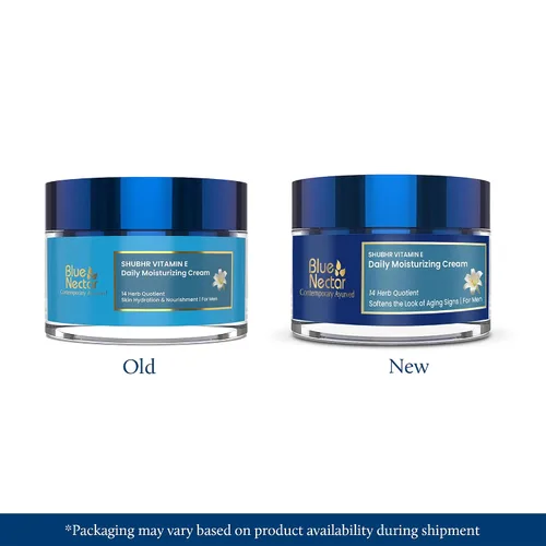 Vista 2 de Blue Nectar Crema hidratante facial para hombre con vitamina E a base de plantas y vitamina C para colágeno Hidratación diaria, día y noche, crema