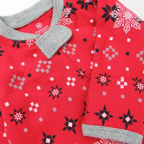 Vista 2 de HonestBaby Sleep and Play Footed Holiday Pajamas One-Piece Sleeper Zip-front Organic Cotton PJs Baby Boys, Girls, Unisex