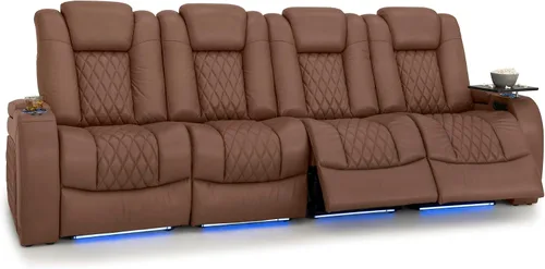 Vista 50 de Seatcraft Asiento de cine en casa Diamante Marrón Reclinable Individual