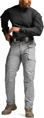 Vista 3 de CQR Pantalones tácticos para hombre, resistentes al agua, pantalones cargo Ripstop, ligeros EDC trabajo, senderismo, ropa para exteriores