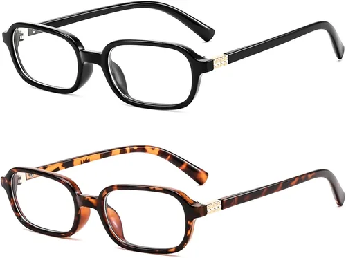 Vista 10 de FEISEDY Gafas de luz azul de moda rectangulares para mujer, marcos pequeños retro vintage, gafas de moda de los 90 cuadradas B0255