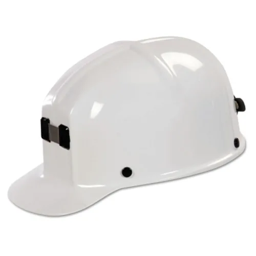 Vista 3 de MSA 475336 Comfo-Cap - Casco de seguridad con suspensión de trinquete Fas-Trac III, carcasa de policarbonato, soporte de lámpara y soporte de cable