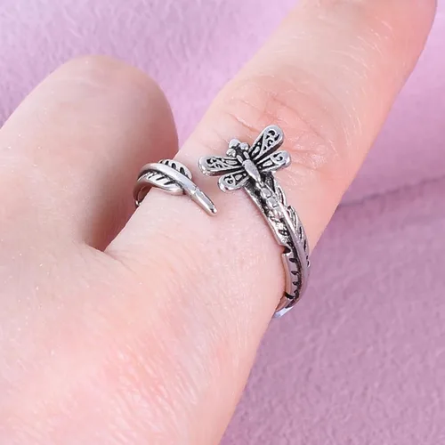 Vista 168 de Anillo de plata de ley 925, minimalista, ajustable, hecho a mano, para mujeres y niñas