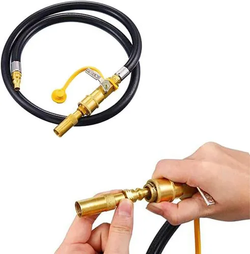 Vista 5 de Propane Straight Adapter with 1/4 inch RV Quick Connect Fitting Fit for Blackstone Tabletop Griddle 17 Inch and 22 Inch