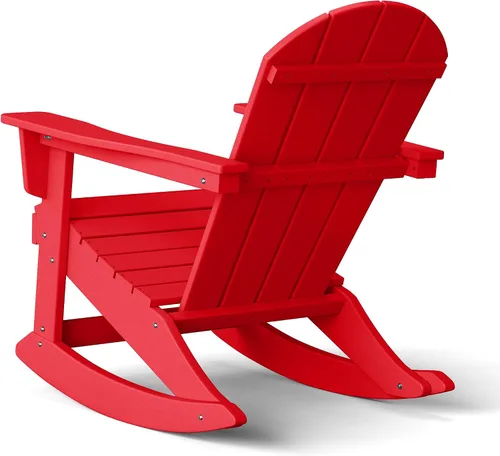 Vista 117 de WestinTrends Silla mecedora Malibu de poliéster para exterior/patio Adirondack, Negra