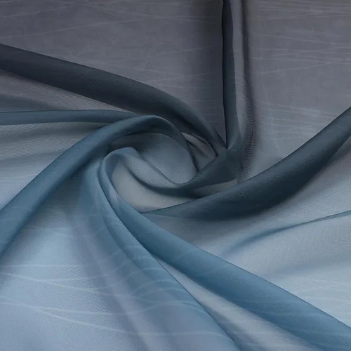 Vista 7 de Cortinas transparentes de color azul marino y negro para sala de estar, 52