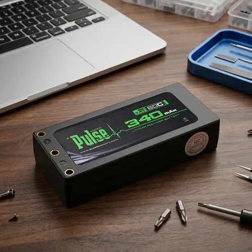 Vista 8 de Helidirect Pulse 340mah 2S 7.6V 60C LiHV Hardcase Batería utilizada para Mini Z, XBility 1, Drift, Micro B, Micro, Hobbyplus 1/24 Racing & Drift