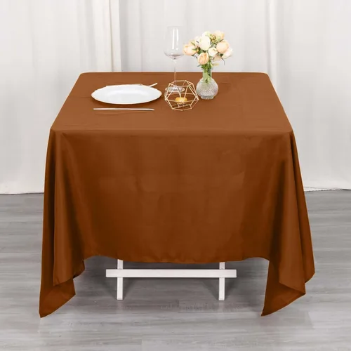 Vista 208 de Efavormart - Mantel cuadrado de lino de poliéster sin costuras, 54 x 54 pulgadas, color beige, para banquetes de boda, fiesta, restaurante