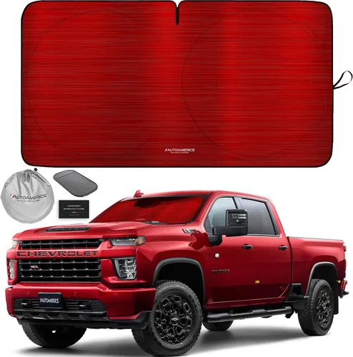 Vista 54 de Parasol de Parabrisas de Una Pieza - Parasol Cromado Líquido Plegable para Ventana Delantera de Auto para Carros SUV Camión - Protector Visor