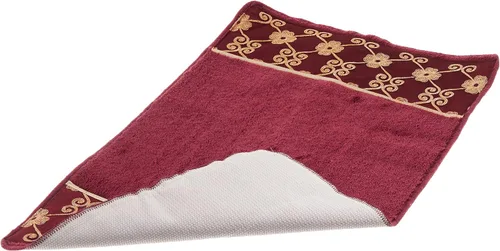 Vista 2 de Popular Bath Alfombra de baño, colección Vlegant Rosa, Borgoña/Oro