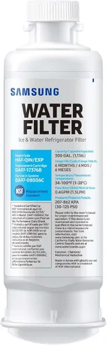 Vista 2 de SAMSUNG Filtros originales para agua y hielo del refrigerador, filtración de bloque de carbono para agua potable limpia y clara, HAF-QIN-3P
