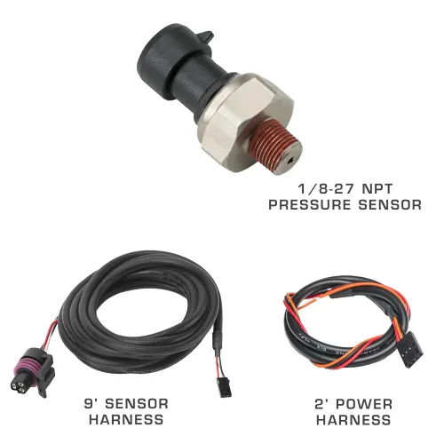 Vista 3 de GlowShift Kit de medidor de presión de combustible Racing de 2-5/8 pulgadas de 100 PSI, incluye sensor electrónico, esfera negra, retroiluminación