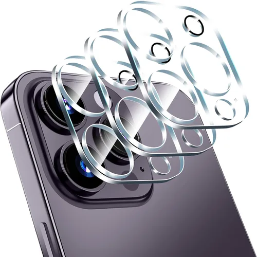 Vista 11 de imluckies Protector de lente de cámara para iPhone 12 Pro Max de 6.7 pulgadas, vidrio templado transparente HD y dureza 9H, compatible con fundas