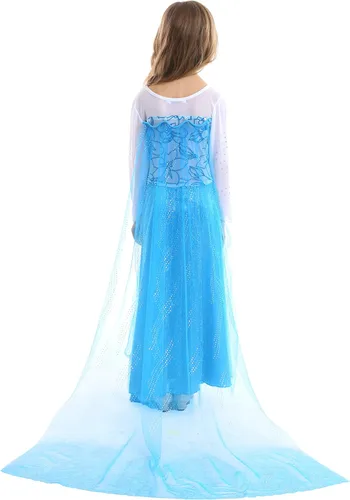 Vista 5 de Disfraz de princesa OBPIN para Navidad, Halloween, cumpleaños, juego de rol, disfraz de cosplay para niñas pequeñas