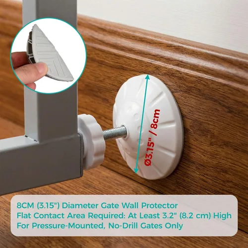 Vista 2 de Kit extensor de puerta para bebé, 4 varillas de husillo M8 x 4.92 pulgadas, 4 tazas, color blanco