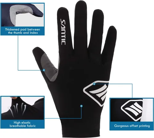 Vista 2 de Santic Guantes de ciclismo para hombre, guantes térmicos de invierno para pantalla táctil