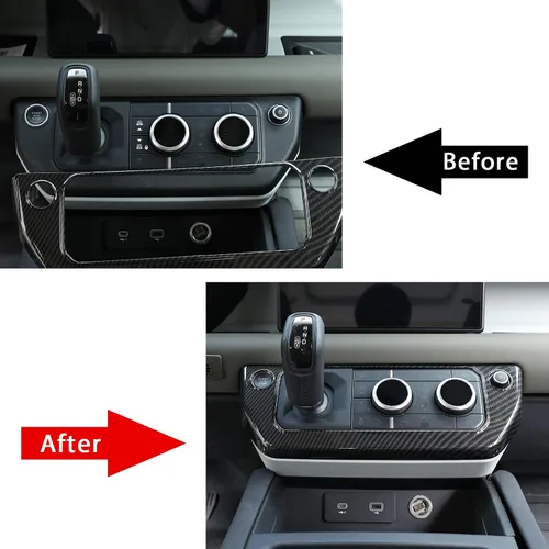 Vista 2 de Marco de botón de modo de aire acondicionado con control central ABS para Land Rover Defender 110 2020 Accesorios de coche