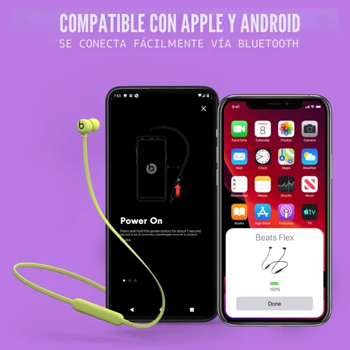 Vista 4 de Beats Flex - Auriculares inalámbricos Apple W1, auriculares magnéticos, Bluetooth de clase 1, 12 horas de tiempo de escucha, micrófono integrado