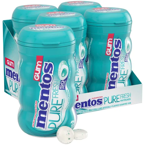 Vista 14 de MENTOS Sugar Free Gum with Xylitol, Spearmint, 50 Piece Bottle (4 Pack)