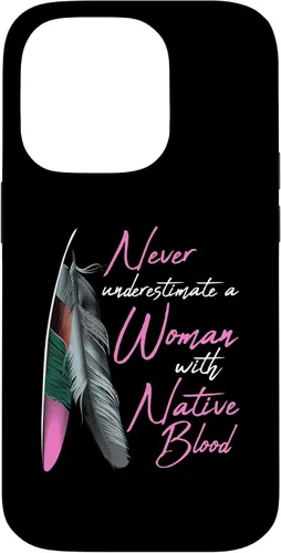Vista 17 de Funda para iPhone 17 con texto en inglés "Native American Indian A Woman with Native Blood