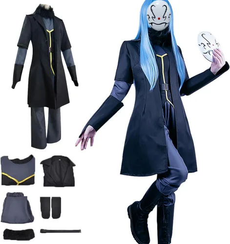 Vista 9 de Rimuru Cosplay Costume,Rimuru Tempest Costume Outfit Mask Halloween