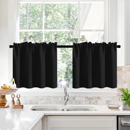 Vista 87 de Deconovo Cortinas opacas, aislamiento térmico, dobladillo para barra, reducción de ruido, certificado Oeko-TEX, cortinas de oscurecimiento