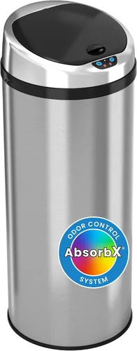 Vista 9 de iTouchless Cubo de basura sin contacto de tamaño comercial de 23 galones con sistema de control de olores AbsorbX, acero inoxidable, cubo de basura