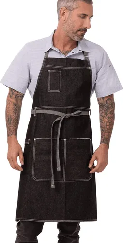 Vista 6 de Chef Works Delantal Bronx con cuello redondo