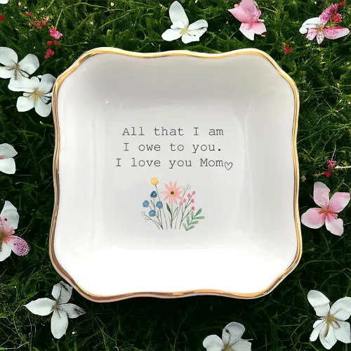 Vista 6 de Plato de cerámica para joyería, regalo de boda para la madre de la novia, regalo de despedida de soltera, regalos para mamá de novia, regalo