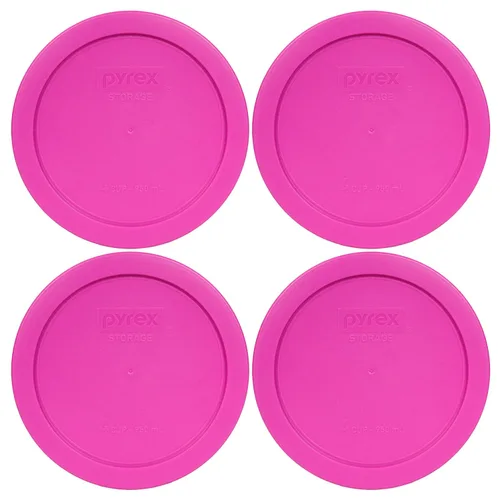 Vista 51 de Pyrex 7201-PC (4 tazas) Berry Pink - Tapa de almacenamiento para cuencos de vidrio, fabricada en Estados Unidos