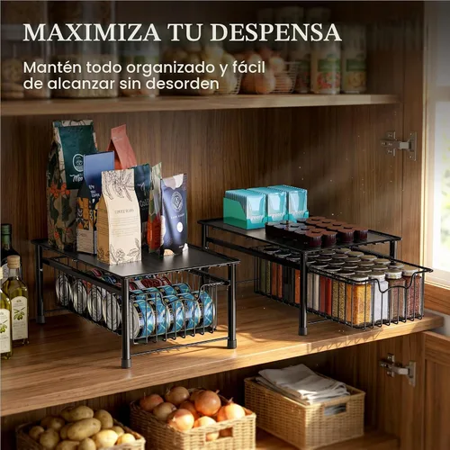 Vista 7 de Simple Houseware - Cajón apilable, color negro