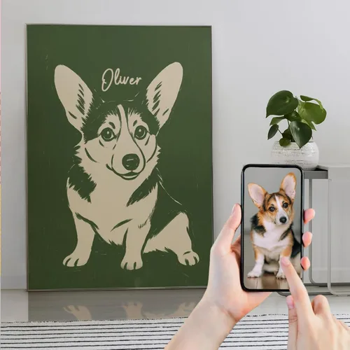 Vista 16 de Giantbighands Póster Personalizado de Perro en Lienzo Decorativo con Foto - Regalos Personalizados Para Amantes de Mascotas, Lienzo Conmemorativo