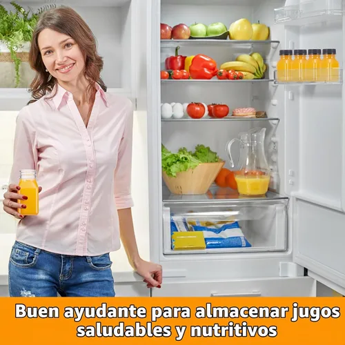 Vista 7 de Gerrii 75 botellas de plástico para jugo de 4 onzas con tapa, pequeñas botellas transparentes reutilizables con tapas, recipientes a granel, aptas