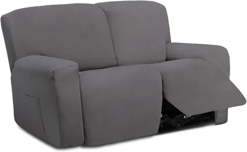 Vista 30 de Easy-Going - Funda elástica de microfibra para sofá reclinable seccional, suave vellón ajustable a tu sofá de 2 cuerpos, lavable, protector
