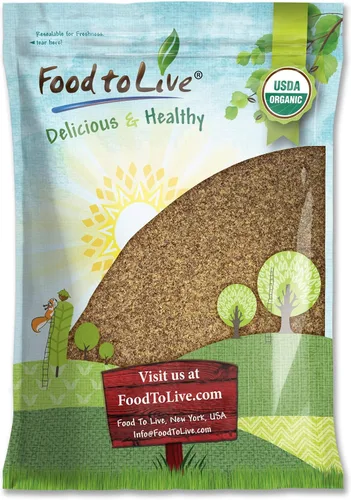 Vista 9 de Harina de linaza marrón orgánica, 1 libra, sin OMG, kosher, molida en frío a partir de semillas enteras crudas, polvo puro, superalimento vegano, a