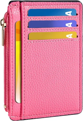Vista 11 de Tipmile Tarjetero compacto para tarjetas de crédito con ventana de identificación para mujer, delgada y minimalista, bolsillo frontal, cartera