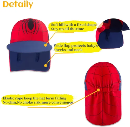 Vista 5 de Gifts Treat Sombrero de legionario para niños, protección solar UPF 50+, gorro de natación con solapa para niños, sombrero de sol de secado rápido