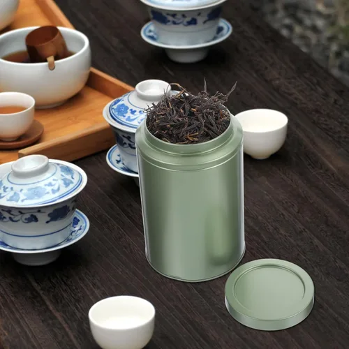 Vista 5 de Tea Canister Tinplate Airtight Lid for Tea and Sugar Storage