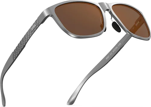 Vista 9 de ATTCL Polarized Sunglasses Men Al-Mg Metal Ultralight UV400 for Driving Verde/Gris (Army Green-Grey)