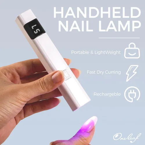 Vista 2 de Oneleaf Lámpara de uñas recargable inalámbrica con soporte ajustable, secador de uñas LED portátil para esmalte de gel, temporizador digital