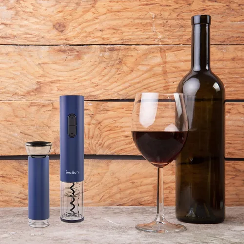 Vista 9 de Ivation Juego de regalo de vino todo en uno – Incluye abridor eléctrico de botellas, dispensador aireador, bomba preservadora, 2 tapones de corcho