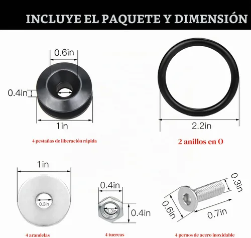 Vista 2 de Kit de sujetadores de parachoques delantero y trasero de liberación rápida para maletero