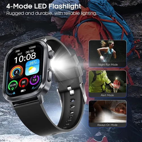 Vista 7 de AMOLED - Relojes inteligentes para hombres y mujeres, rastreador de actividad física con monitor de frecuencia cardíaca, estrés y sueño 24/7