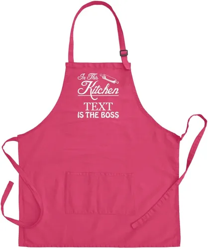 Vista 12 de In This Kitchen Any Name Custom Text Is The Boss - Delantal ajustable con dos bolsillos
