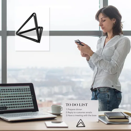 Vista 5 de Epakh 100 tarjeteros de lugar para tarjetas de mesa para boda, forma triangular, número de mesa, clips de imagen, soporte para centro de mesa