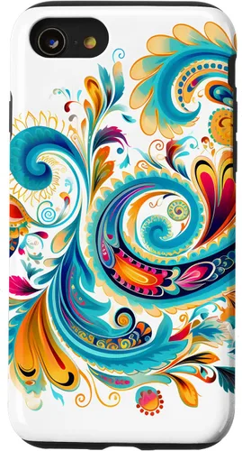 Vista 18 de Turquoise Paisley Boho Chic Case for iPhone 17