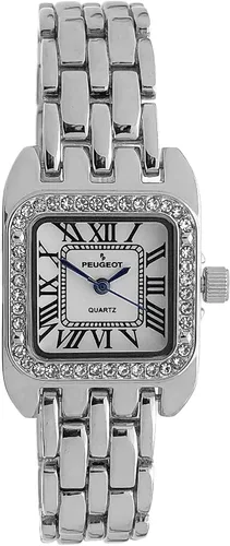 Vista 10 de Peugeot Women Tank Crystal Bezel Roman Numeral Panther Link Bracelet Watch Dorado