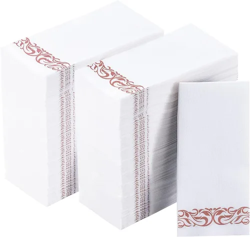 Vista 8 de Vplus Paquete de 200 servilletas de papel para invitados, toallas desechables de calidad premium de 3 capas, servilletas de cena desechables suaves