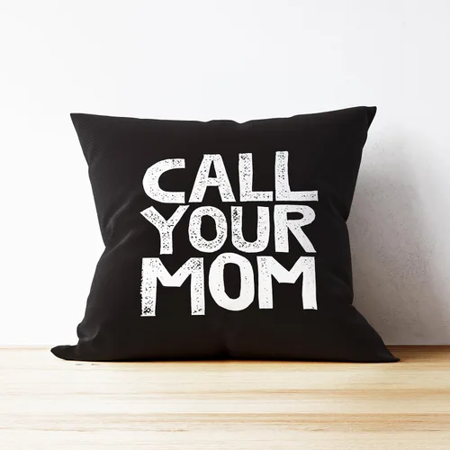 Vista 3 de Call Your Mom - Divertida funda de almohada para hija, hijo, accesorios de dormitorio, fiesta de graduación, 18 x 18 pulgadas, funda de cojín Negro