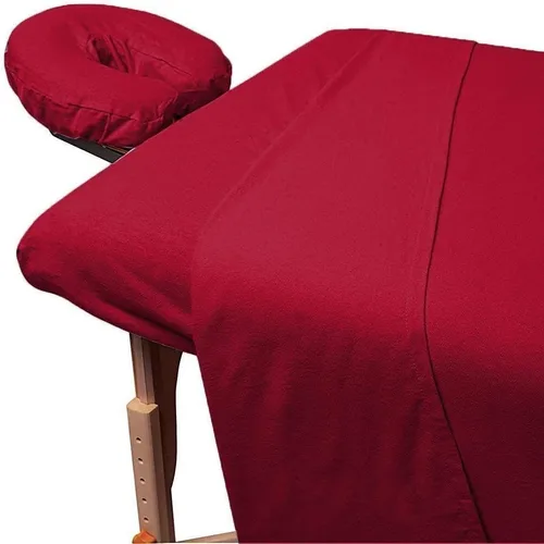 Vista 3 de Juego de sábanas de algodón egipcio suave de lujo de 3 piezas para mesa de masaje, para spa, bolsillo profundo de hasta 5-7 pulgadas